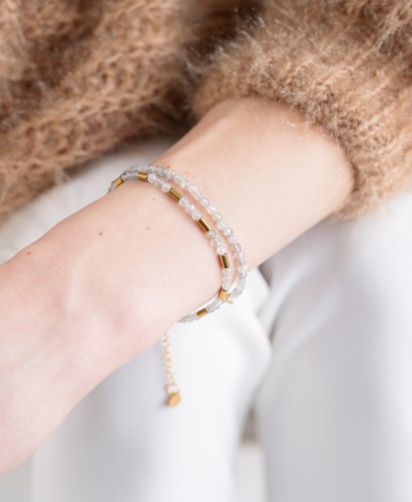 Labradorito ir hematito apyrankės Nr. 401, rankų darbas, pagaminta Lietuvoje.