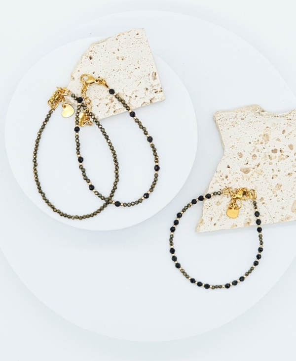 Pirito kolekcija: pirito ir špinelio apyrankių trio, 110, pagaminta Lietuvoje, rankų darbas