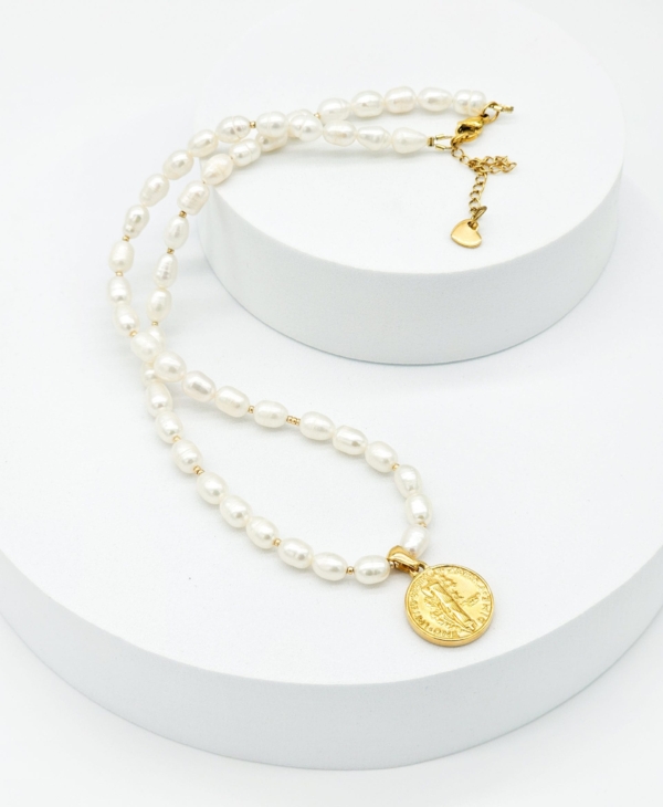 Gėlavandenių perlų vėrinys su pakabuku. puiki dovana.